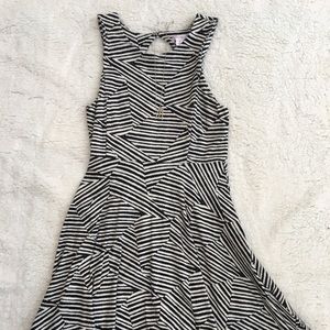 Striped Black and White Skater Dress